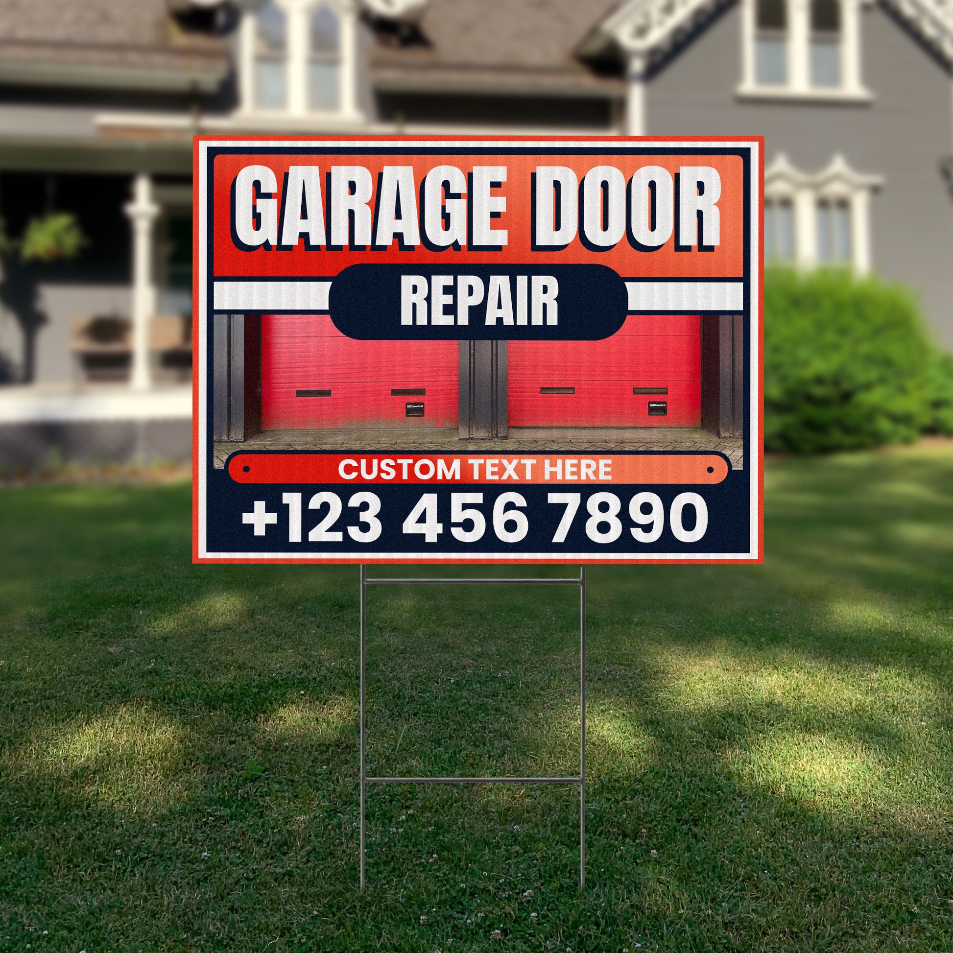 Garage Door Repair Yard Sign Design 2 -  BFS-GRGDR-24X18-DS-D2-BFS-GRGDR-24X18-SS-D2