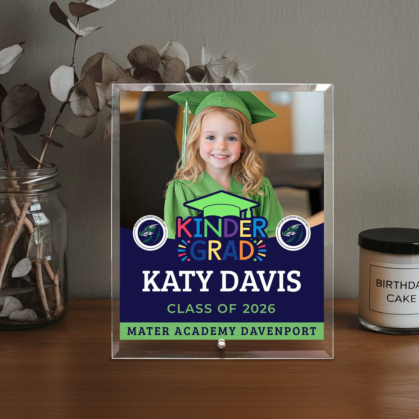Mater Academy Davenport Kindergarten Glass Plaque Design 6
