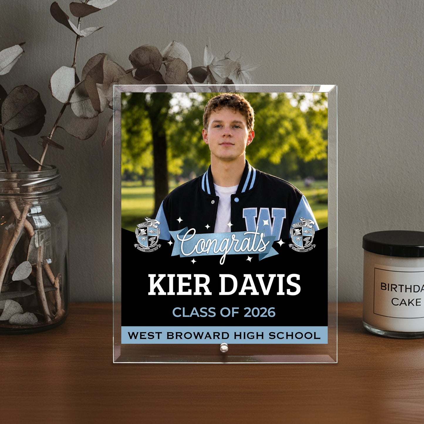 West Broward High School Glass Plaque Design 6
