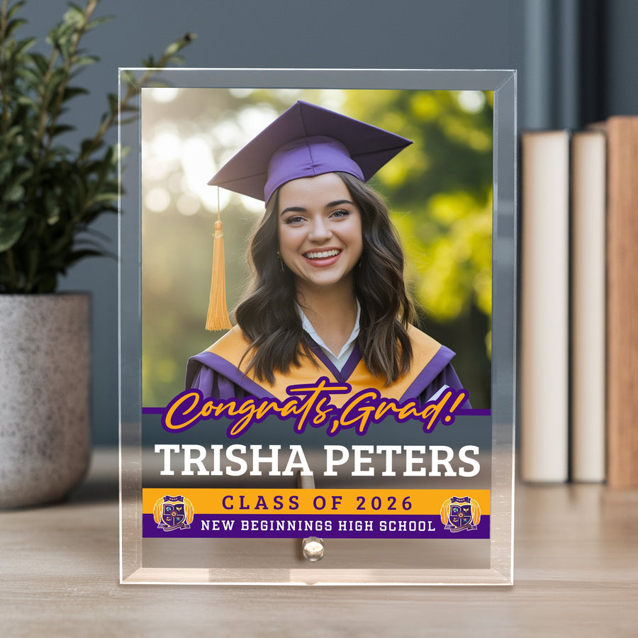 New Beginnings High School Glass Plaque Design 2