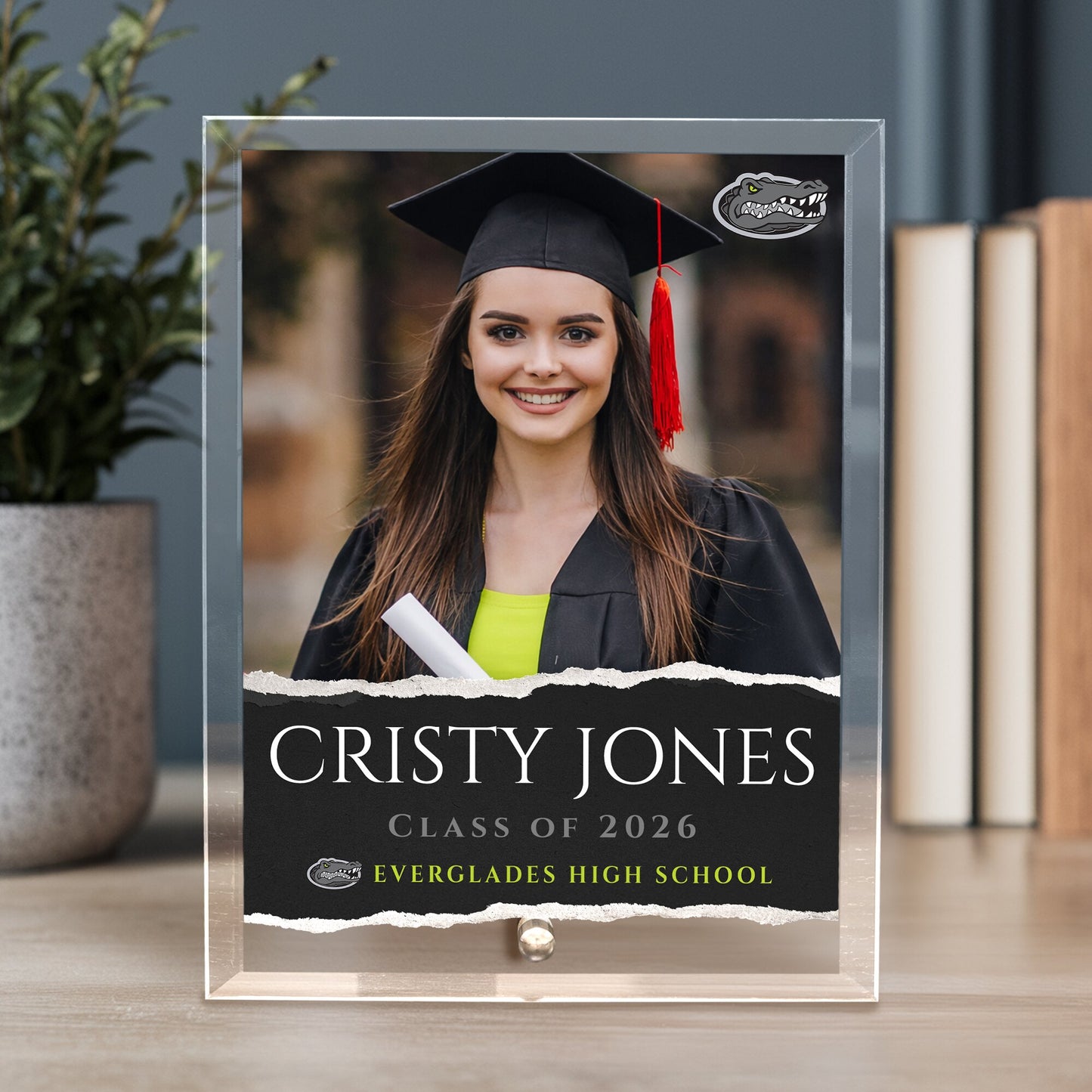 Everglades High School Glass Plaque Design 3