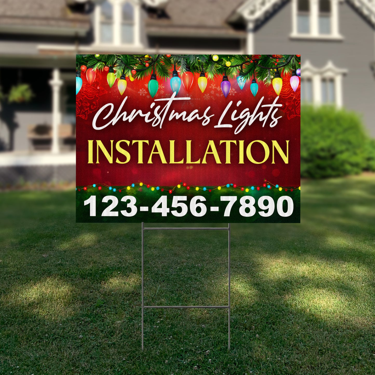 Christmas Lights Installation Yard Sign Design 7