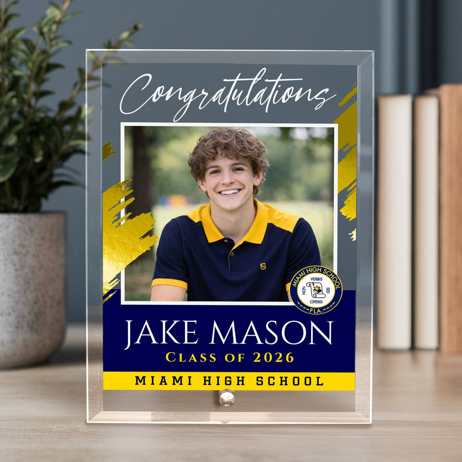 Miami High School Glass Plaque Design 5