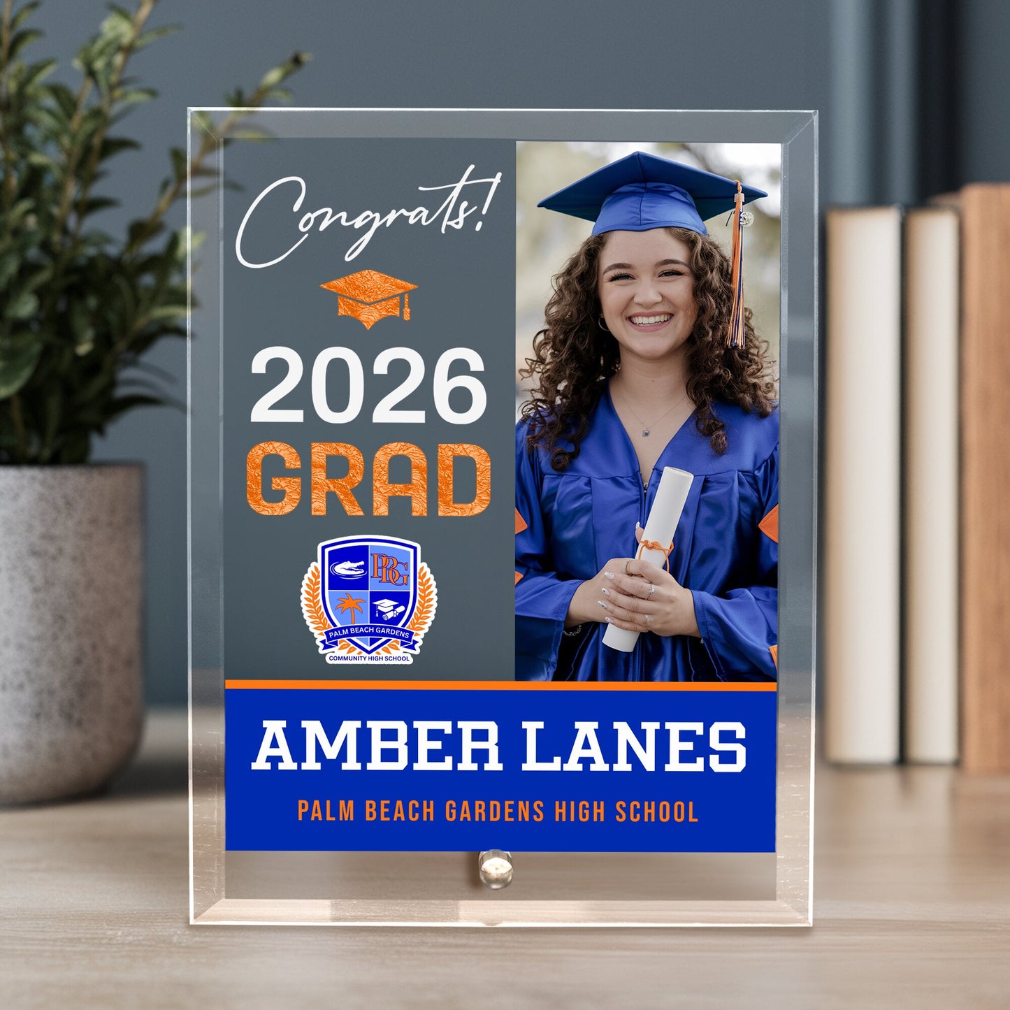 Palm Beach Gardens High School Glass Plaque Design 4