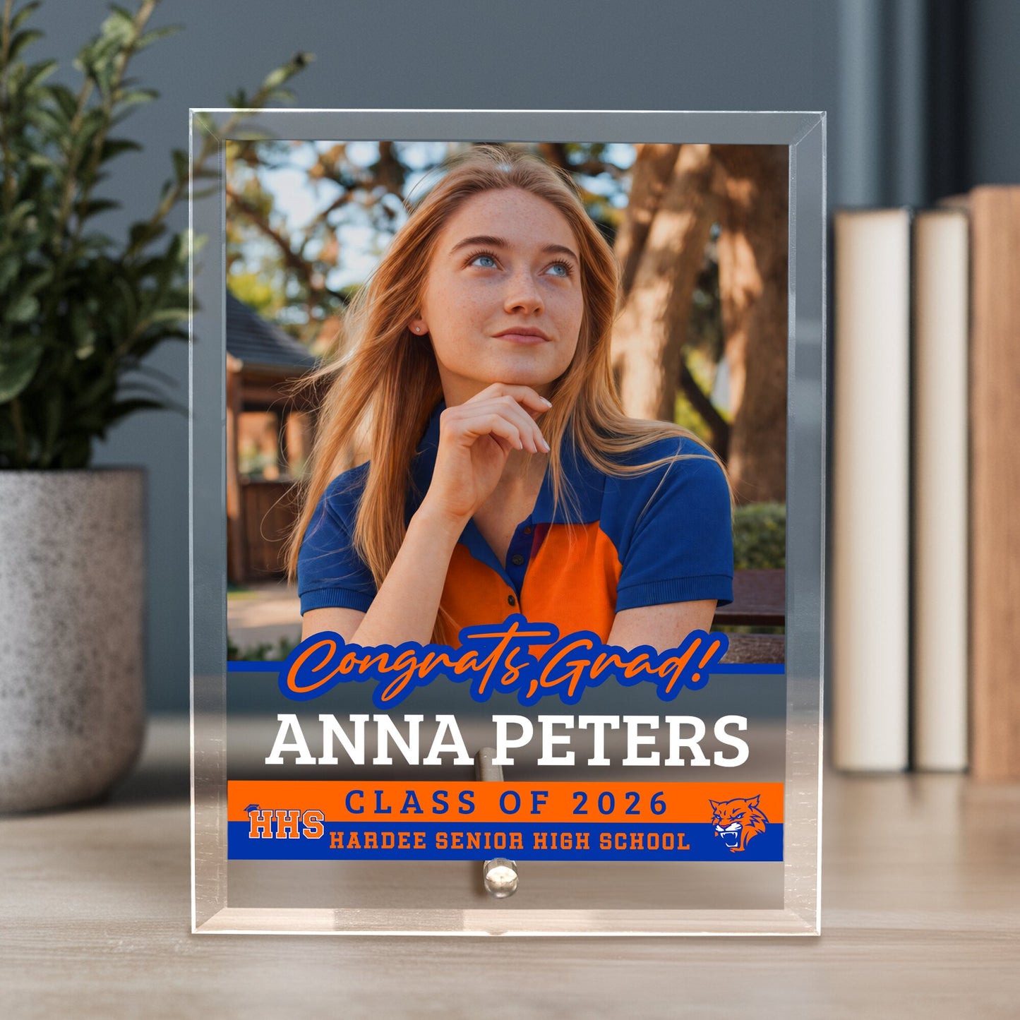 Hardee Senior High School Glass Plaque Design 2