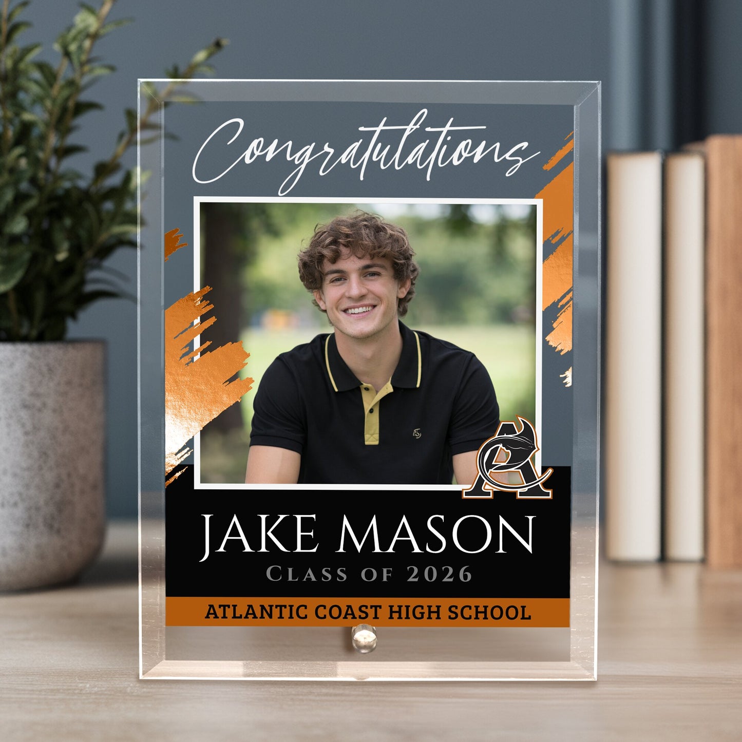 Atlantic Coast High School Glass Plaque Design 5