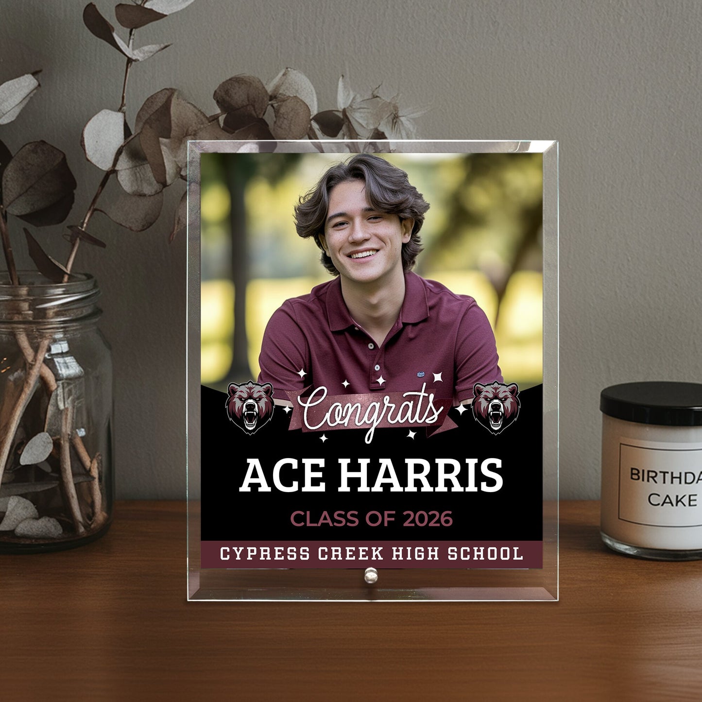 Cypress Creek High School Glass Plaque Design 6