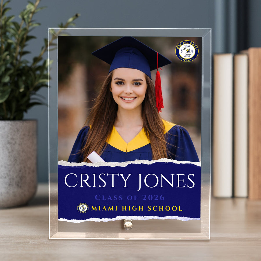 Miami High School Glass Plaque Design 3