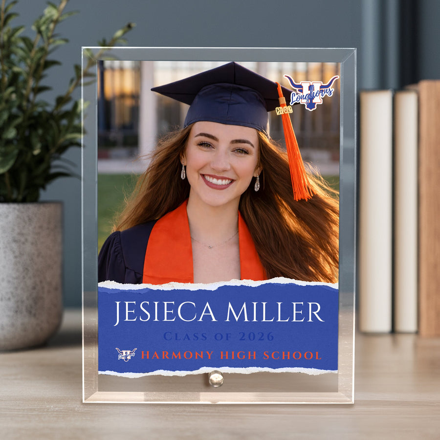 Harmony High School Glass Plaque Design 3