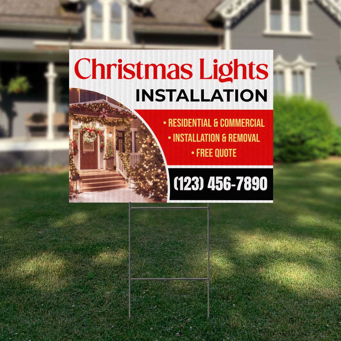 Christmas Lights Installation Yard Sign Design 6