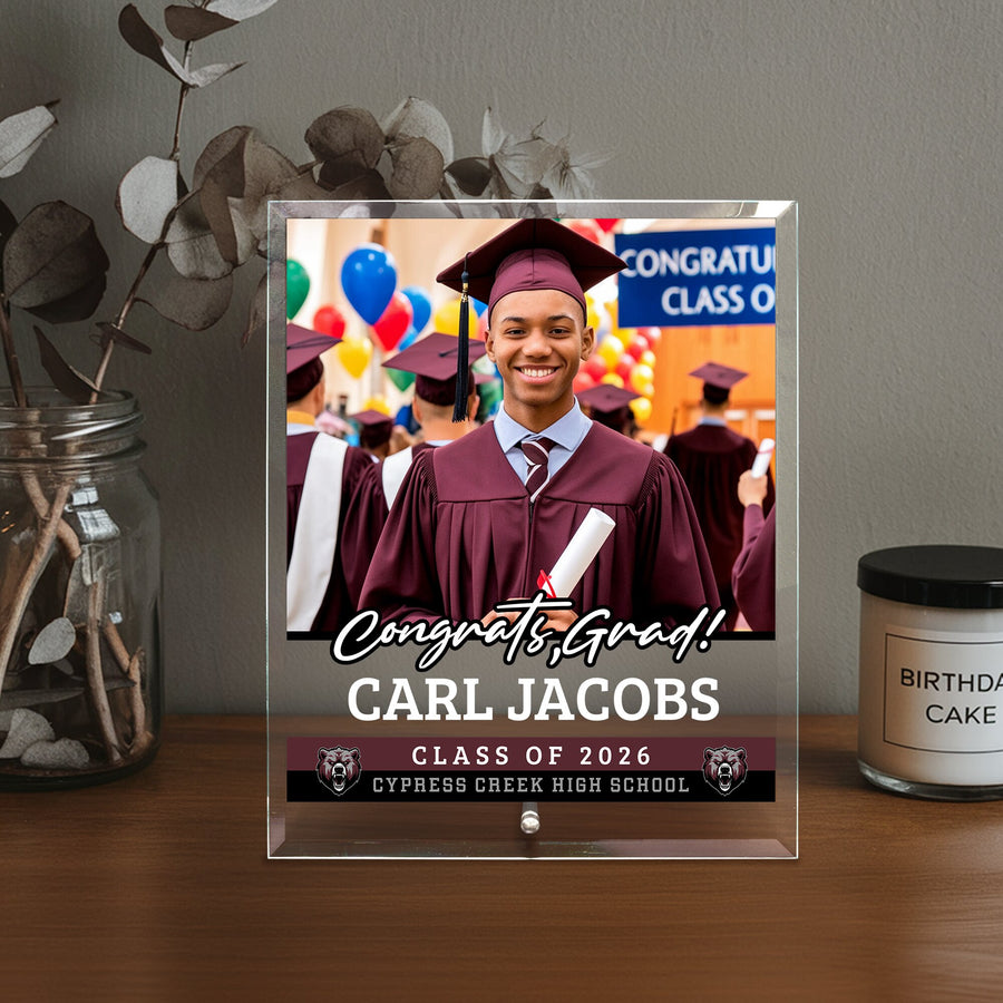 Cypress Creek High School Glass Plaque Design 2