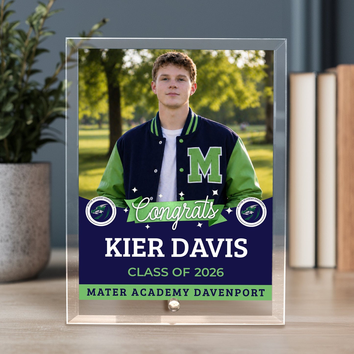 Mater Academy Davenport Glass Plaque Design 6