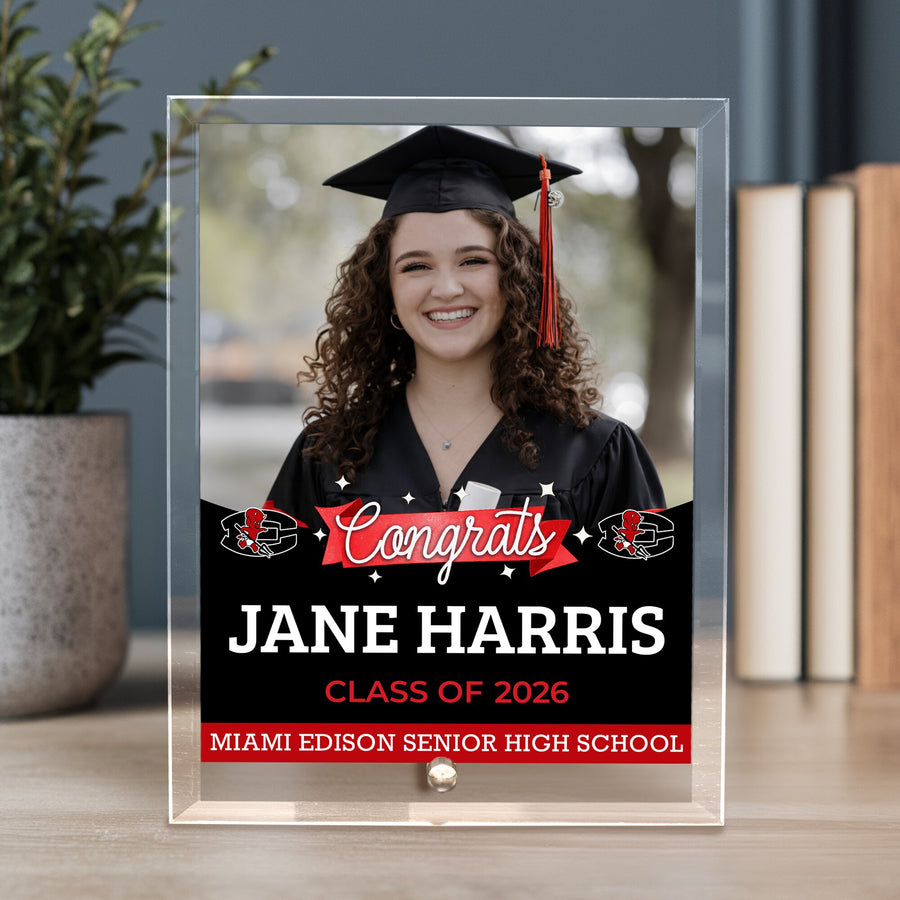 Miami Edison Senior High School Glass Plaque Design 6