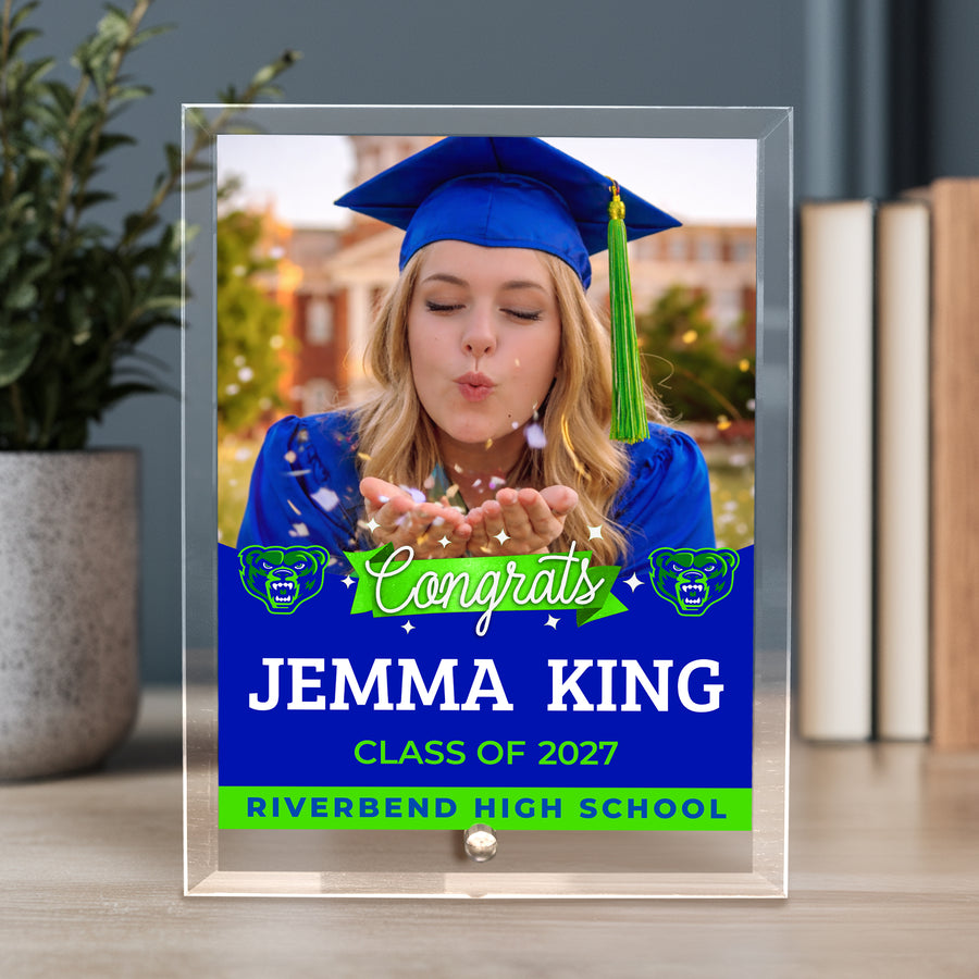 Riverbend High School Glass Plaque Design 6