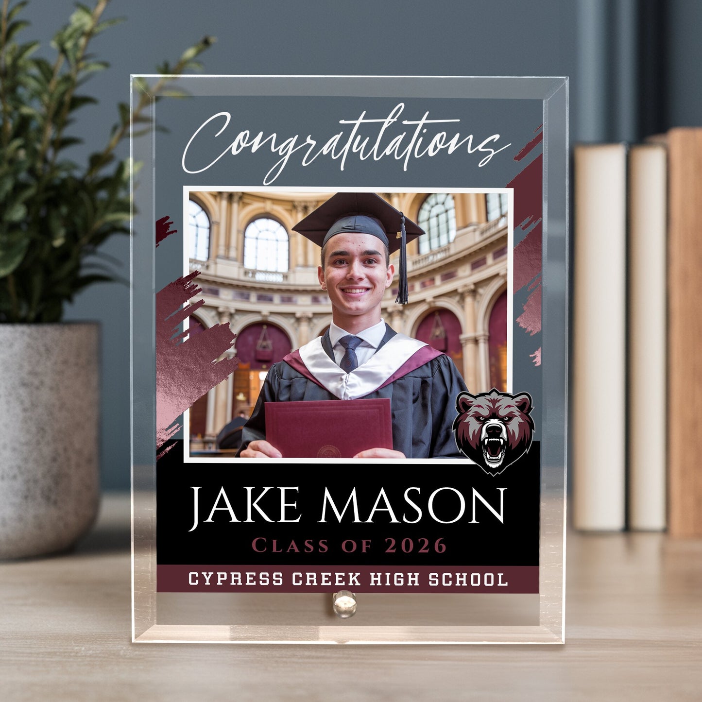 Cypress Creek High School Glass Plaque Design 5
