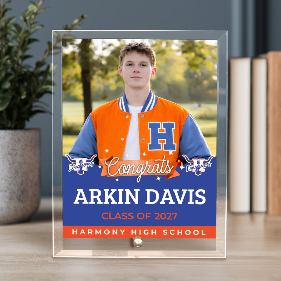 Harmony High School Glass Plaque Design 6