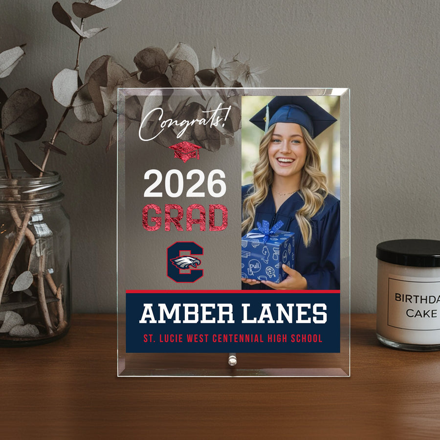 St. Lucie West Centennial High School Glass Plaque Design 4