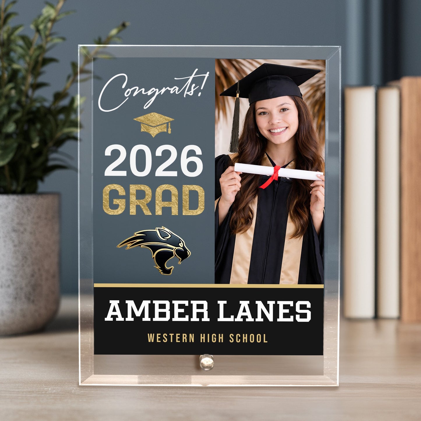 Western High School Glass Plaque Design 4