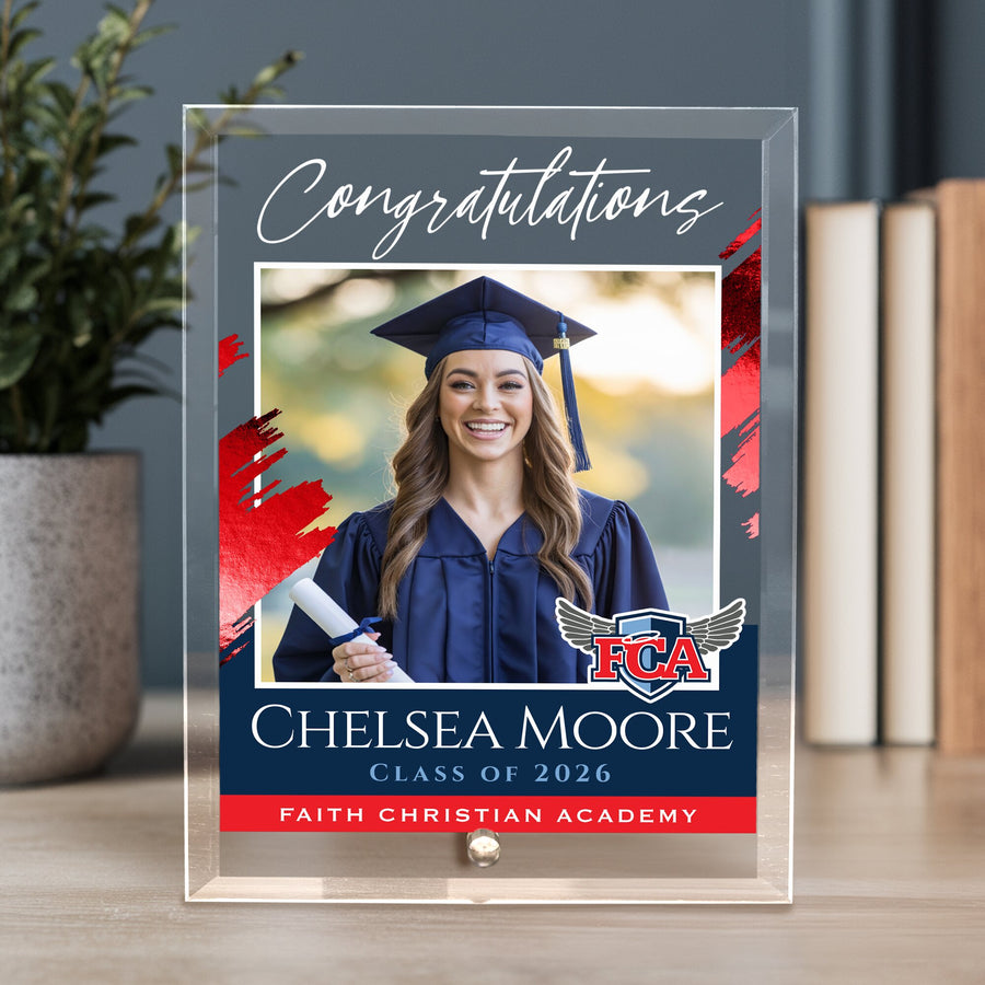 Faith Christian Academy Glass Plaque Design 5
