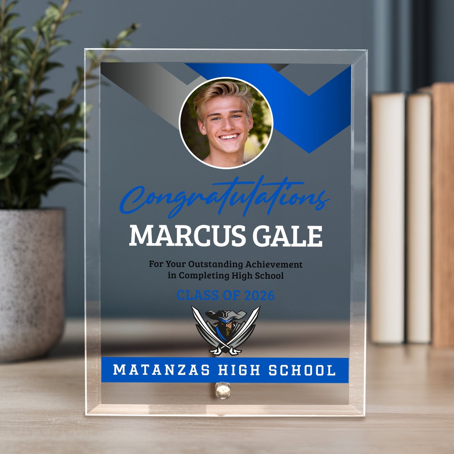 Matanzas High School Glass Plaque Design 1