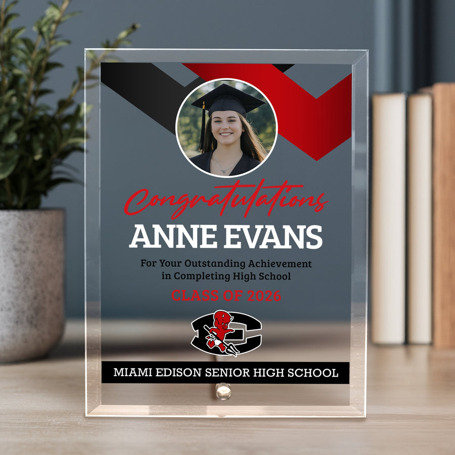 Miami Edison Senior High School Glass Plaque Design 1