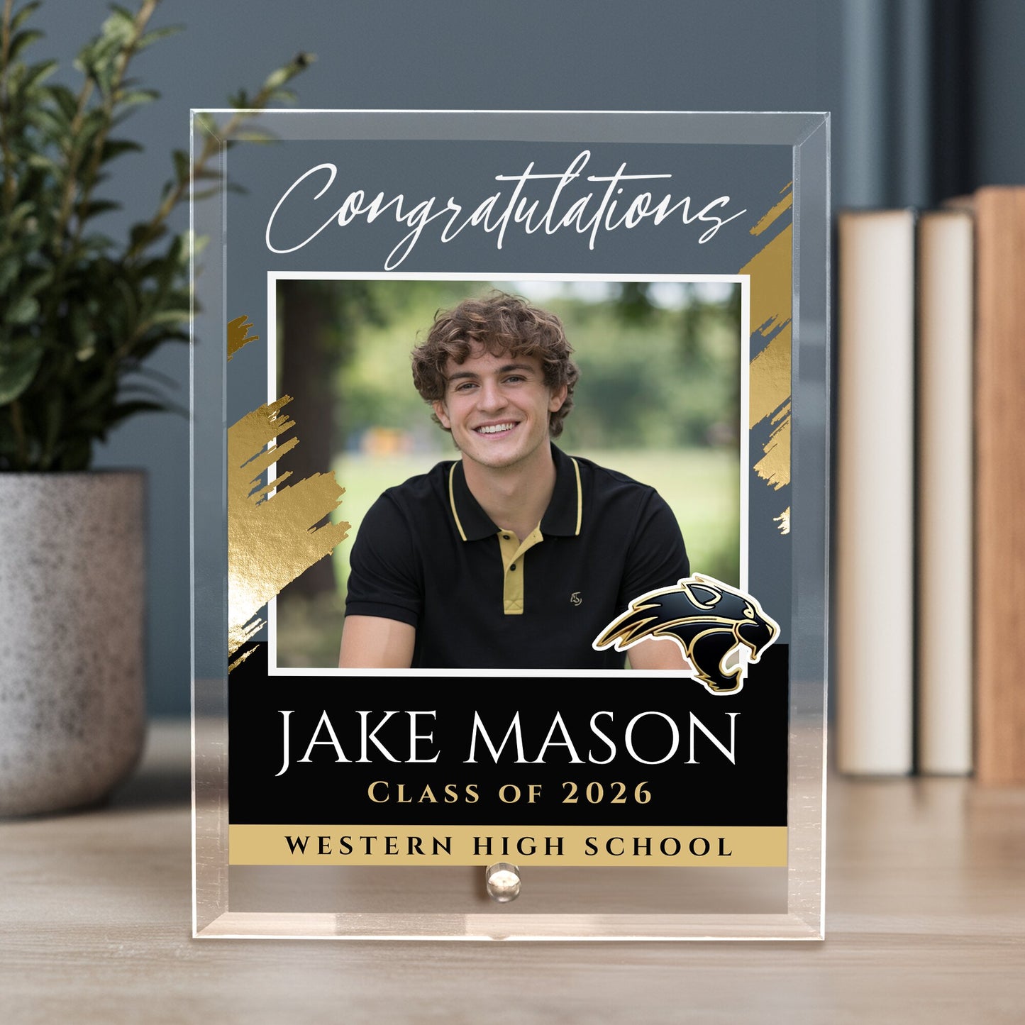 Western High School Glass Plaque Design 5