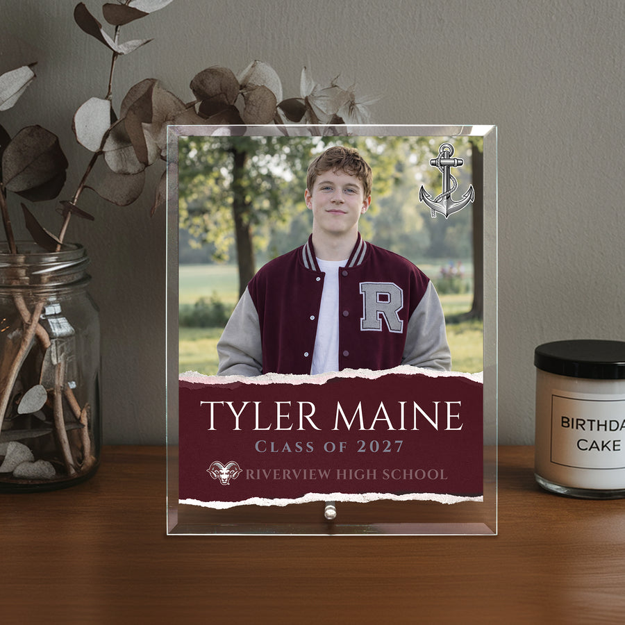 Riverview High School Glass Plaque Design 3