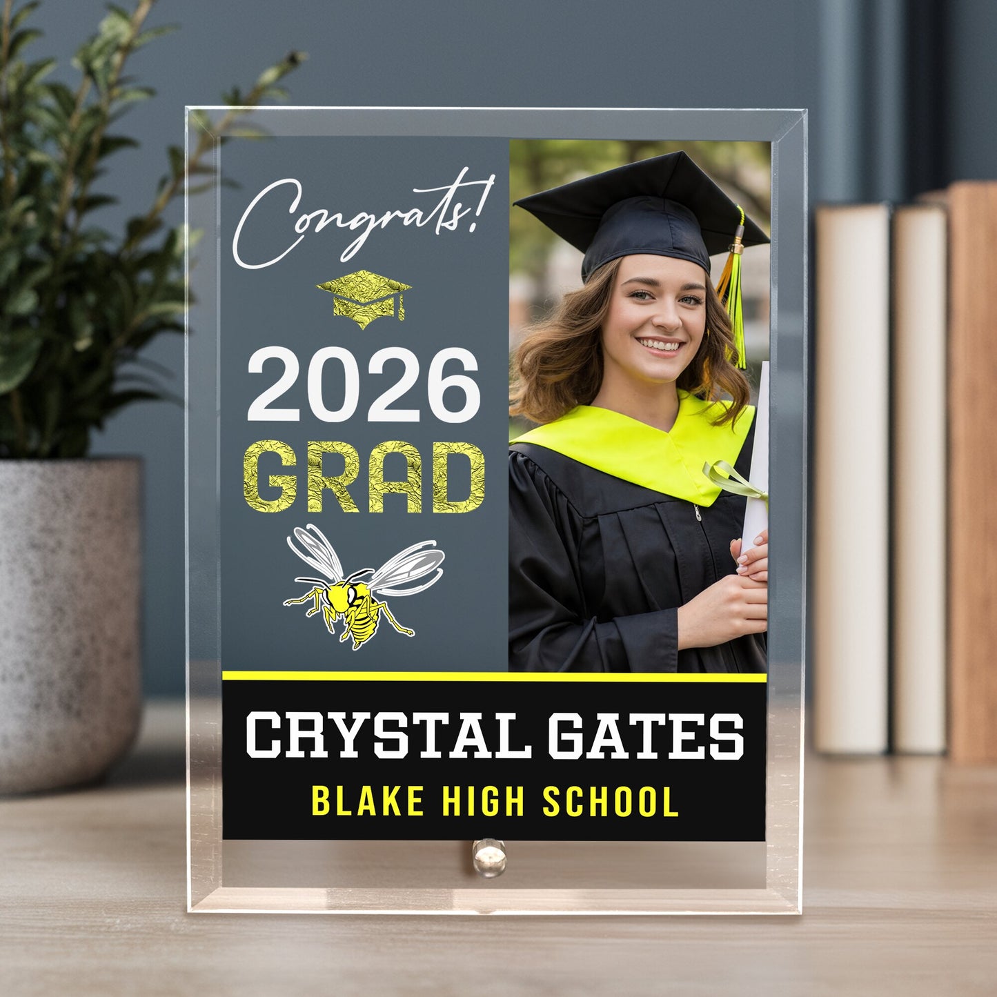 Blake High School Glass Plaque Design 4