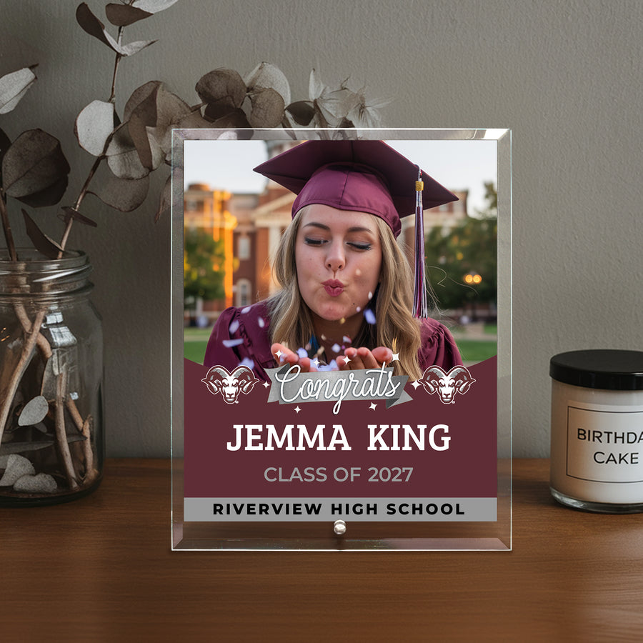 Riverview High School Glass Plaque Design 6