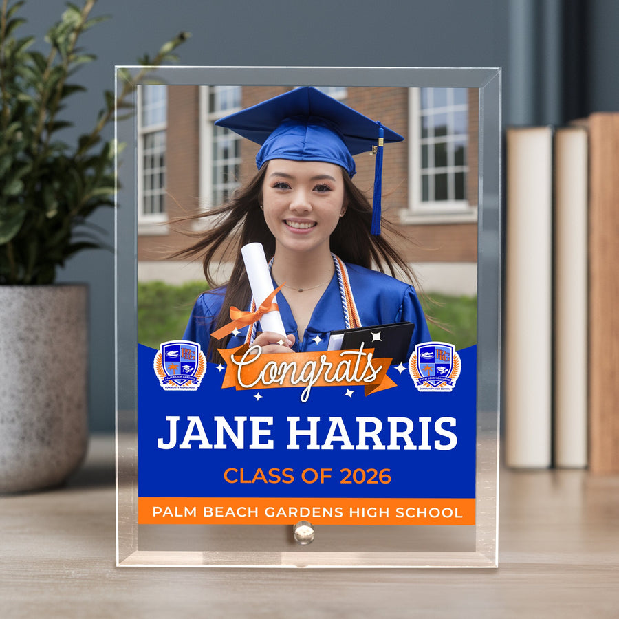 Palm Beach Gardens High School Glass Plaque Design 6