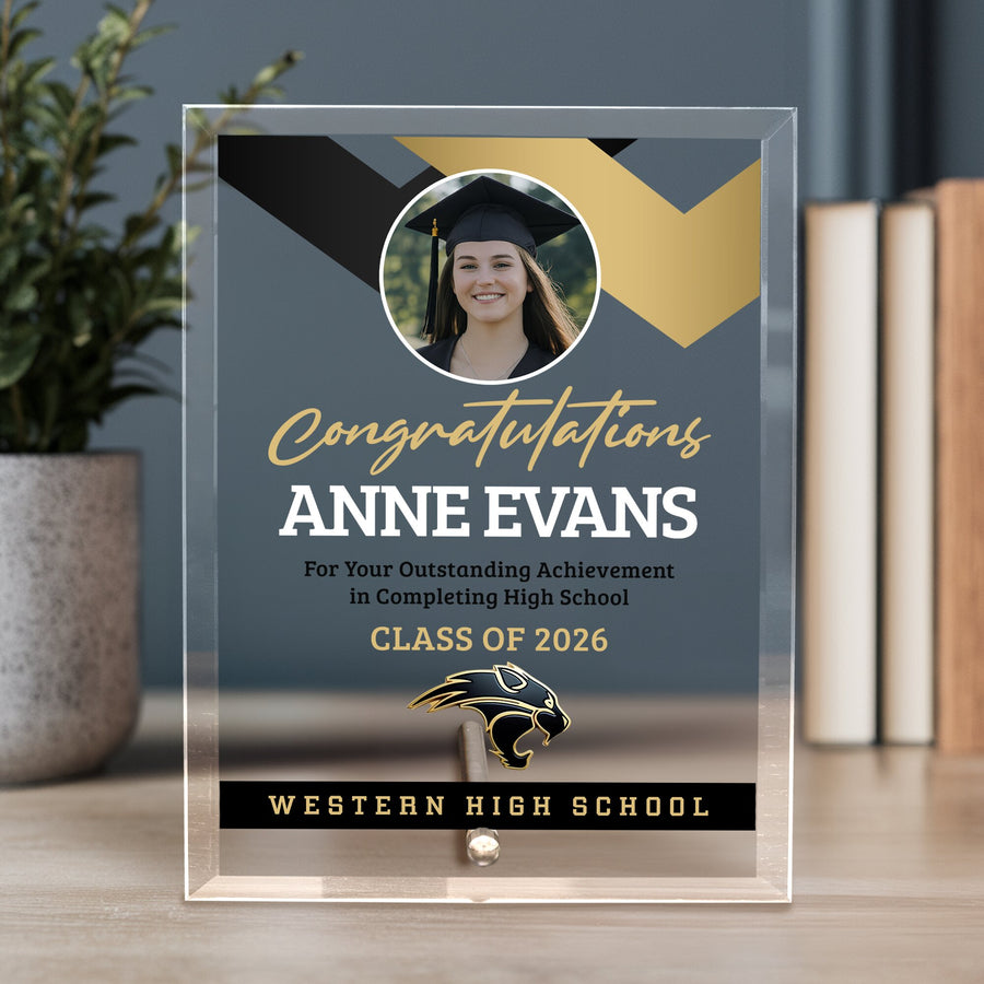 Western High School Glass Plaque Design 1