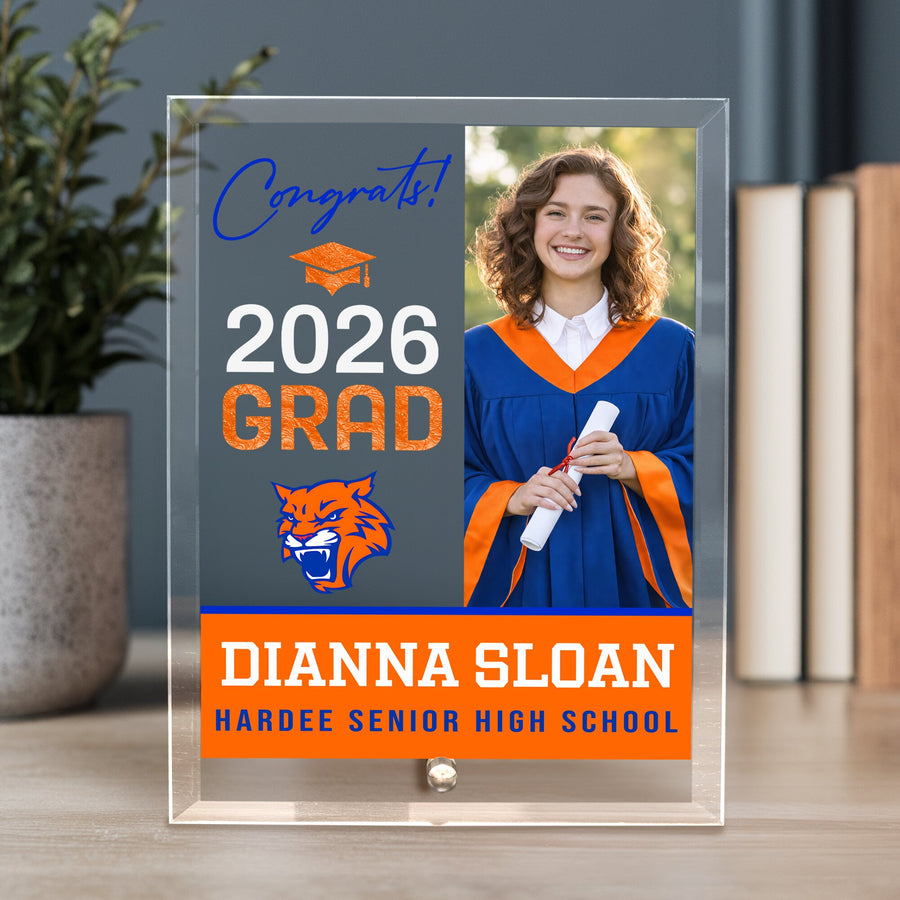 Hardee Senior High School Glass Plaque Design 4
