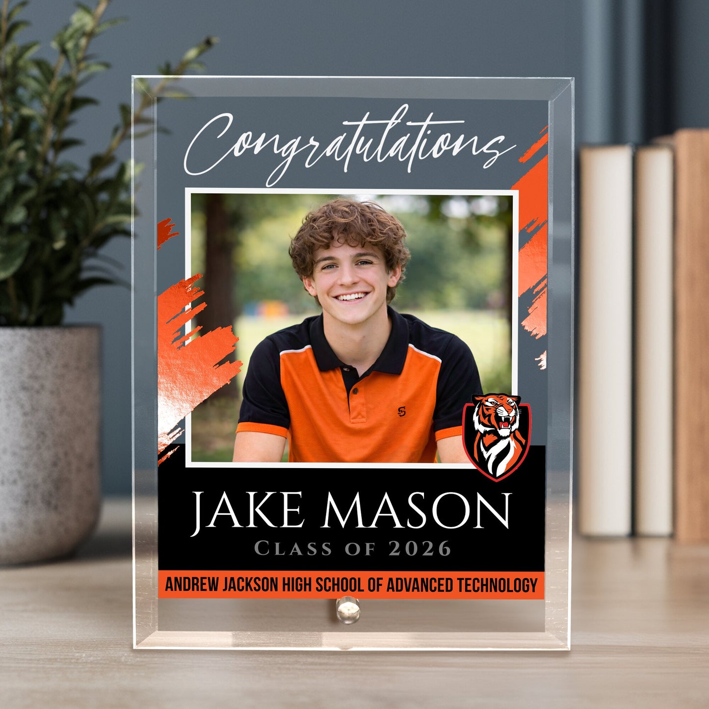 Andrew Jackson High School of Advanced Technology Glass Plaque Design 5