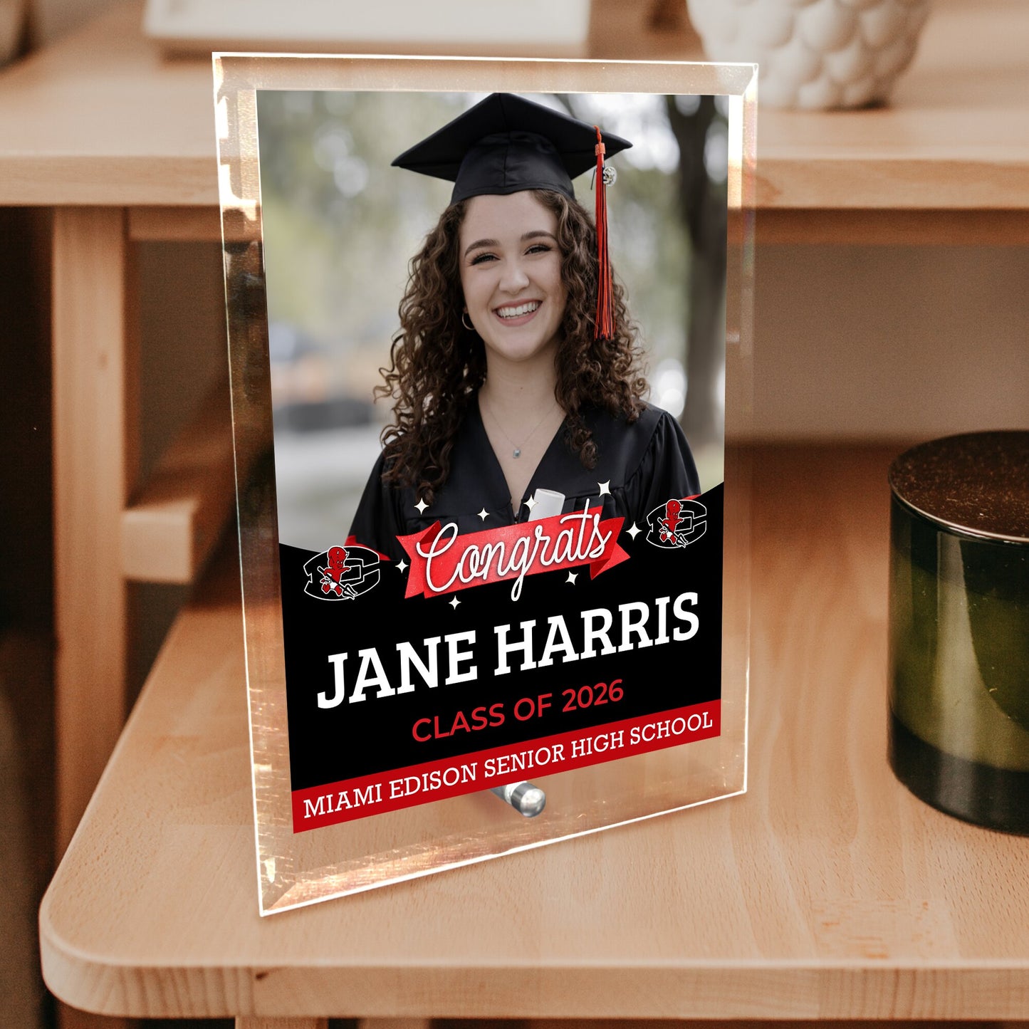 Miami Edison Senior High School Glass Plaque Design 6