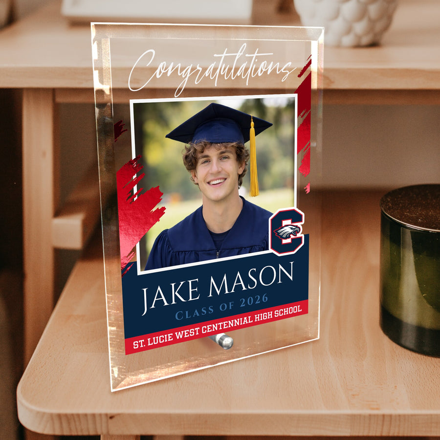 St. Lucie West Centennial High School Glass Plaque Design 5