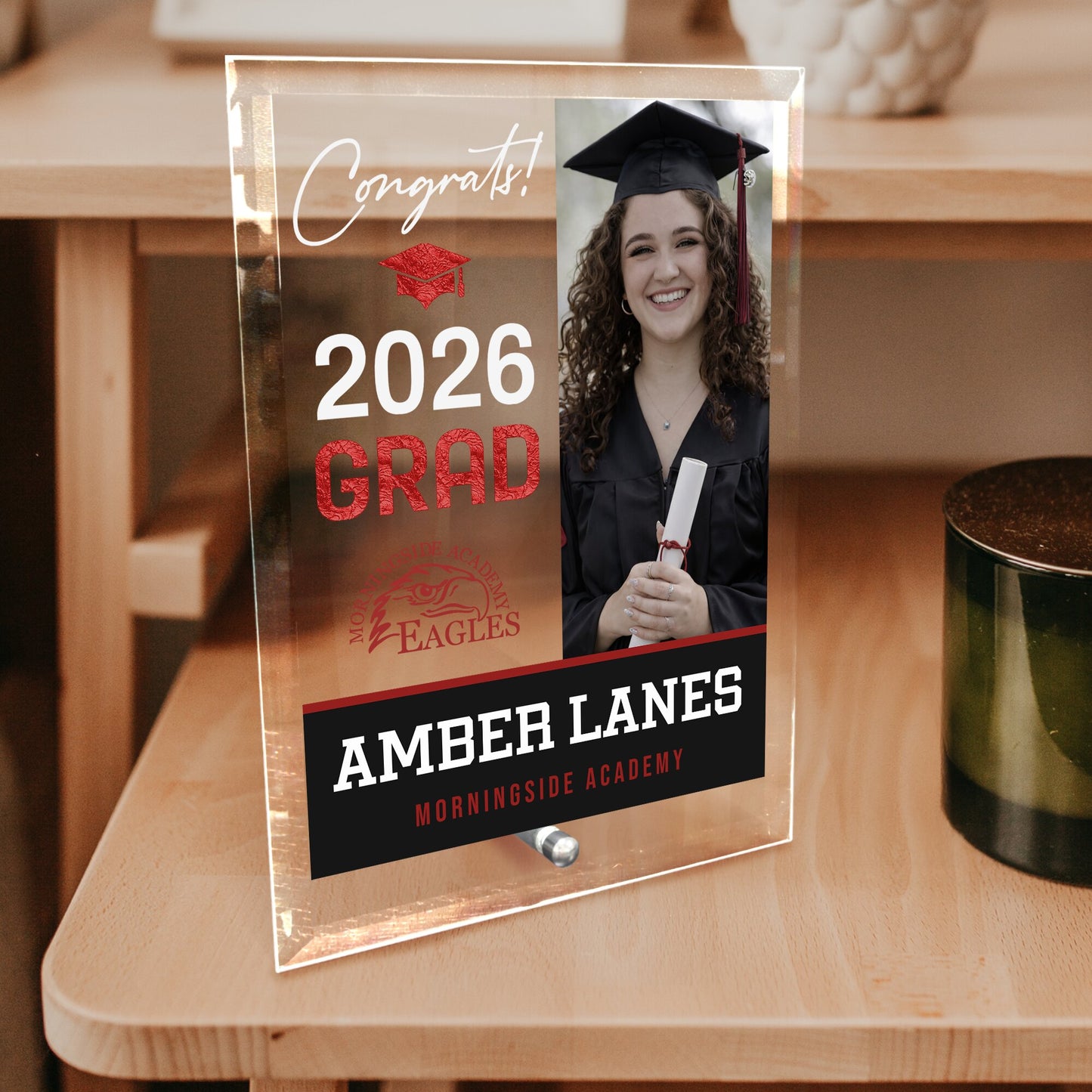 Morningside Academy Glass Plaque Design 4