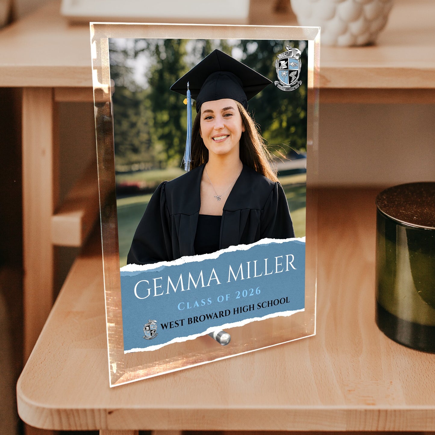 West Broward High School Glass Plaque Design 3