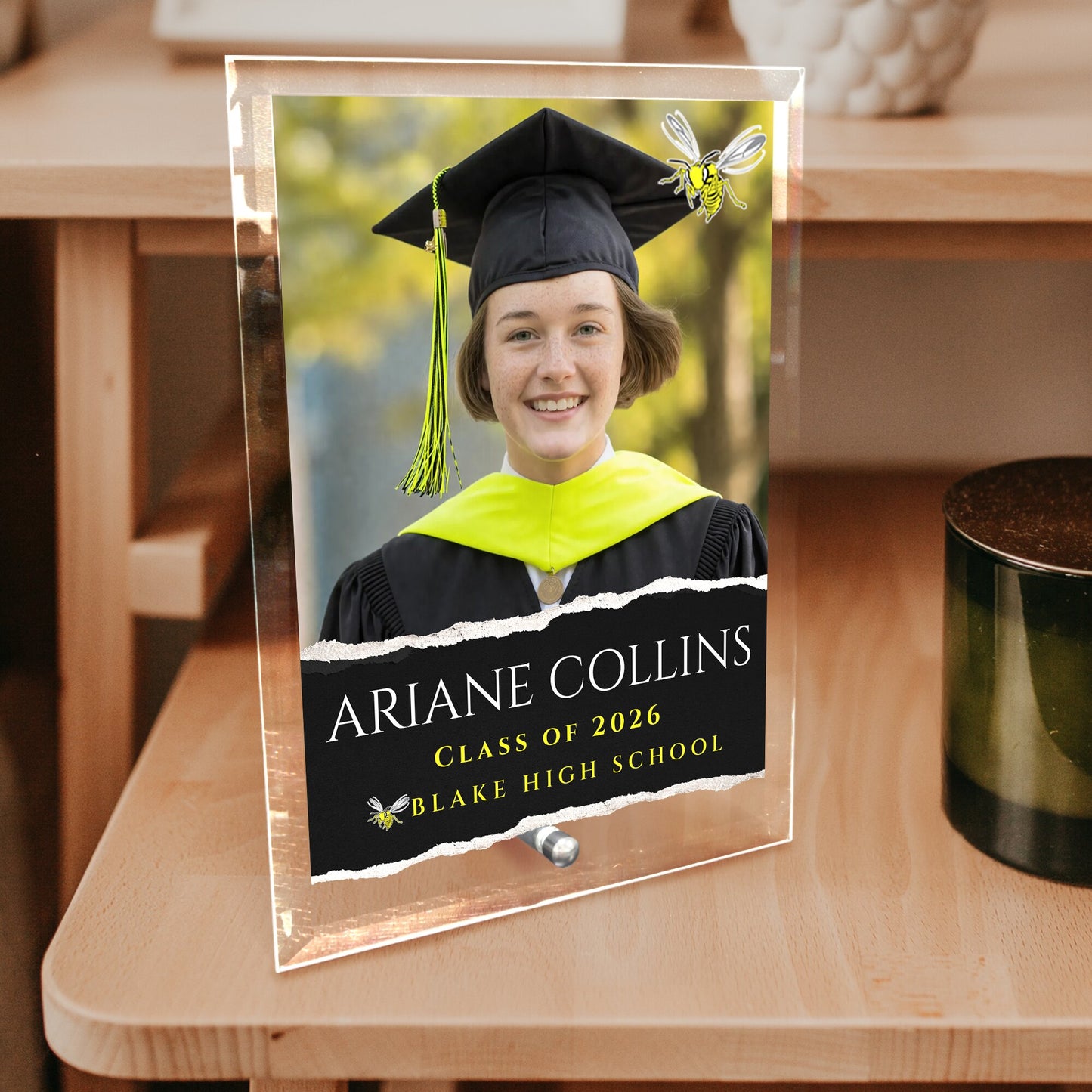Blake High School Glass Plaque Design 3