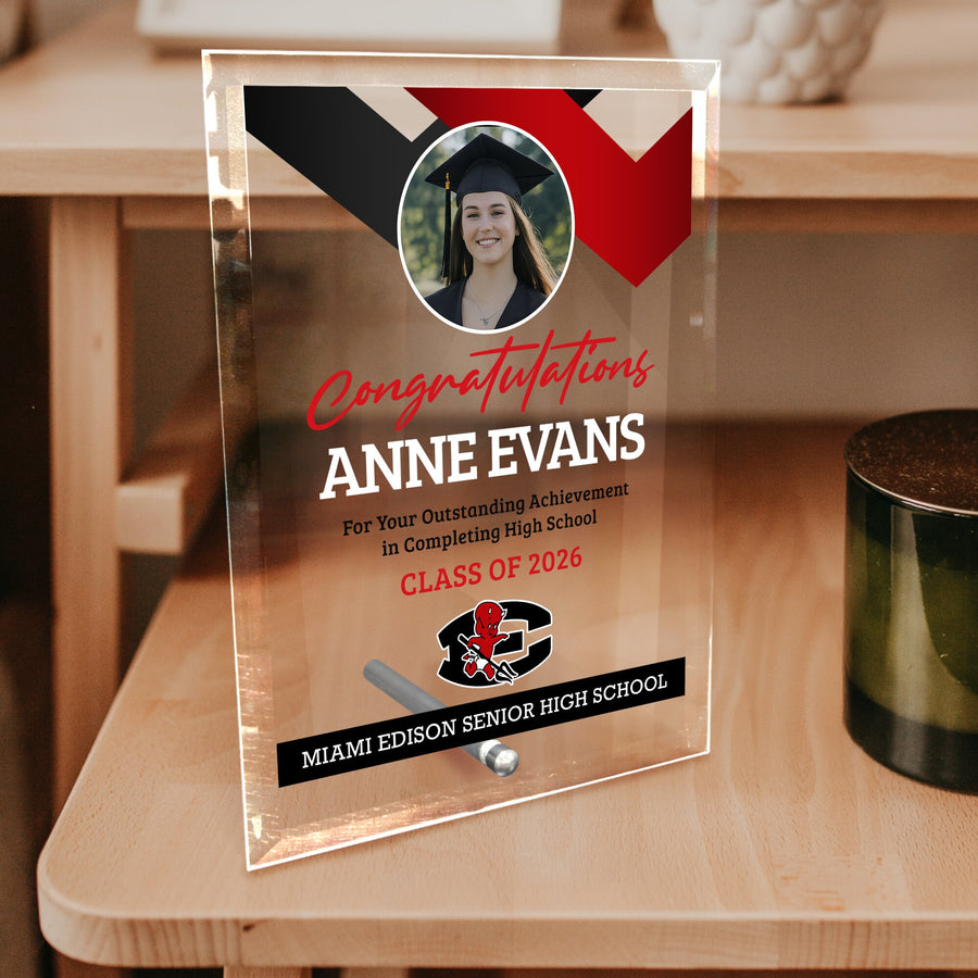 Miami Edison Senior High School Glass Plaque Design 1