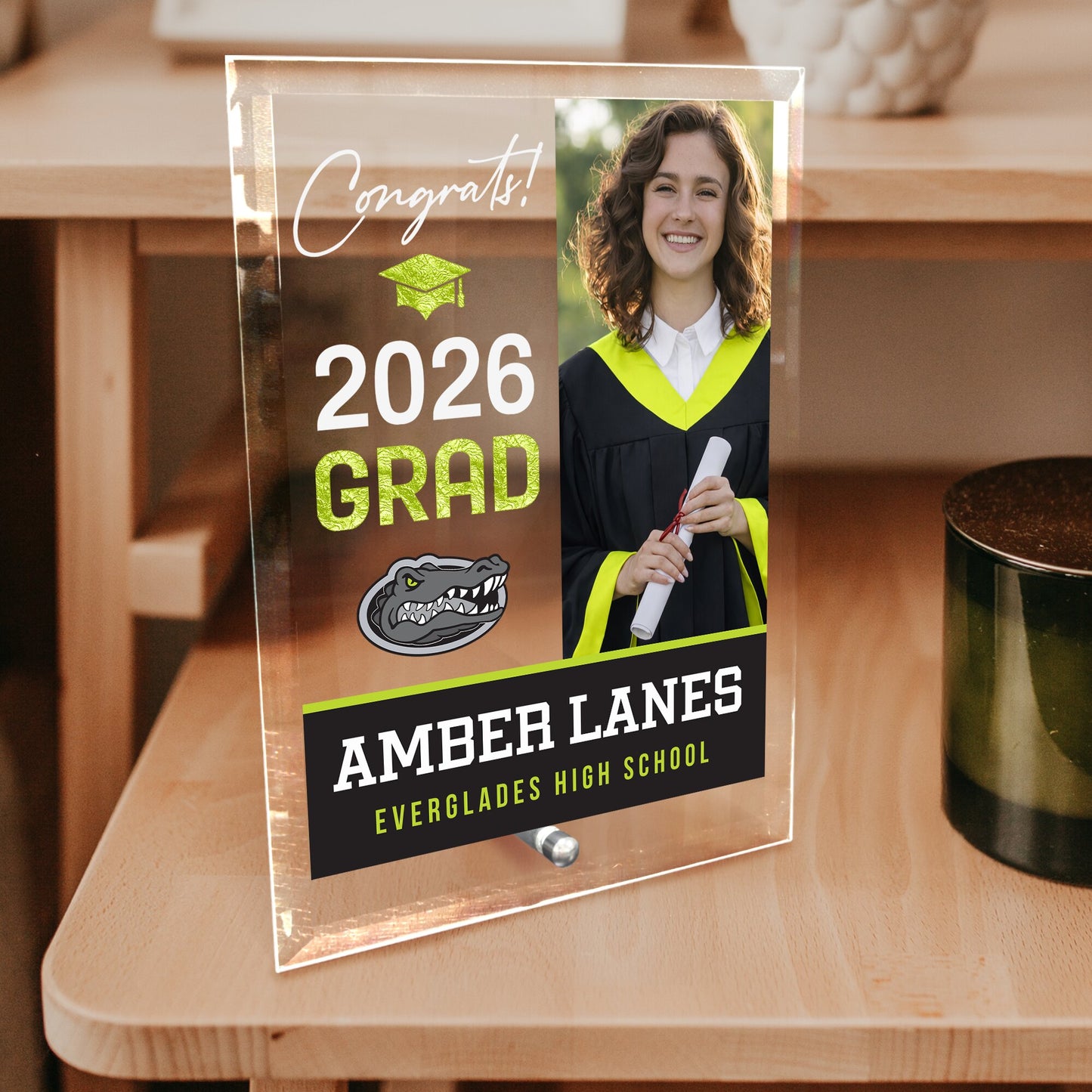 Everglades High School Glass Plaque Design 4
