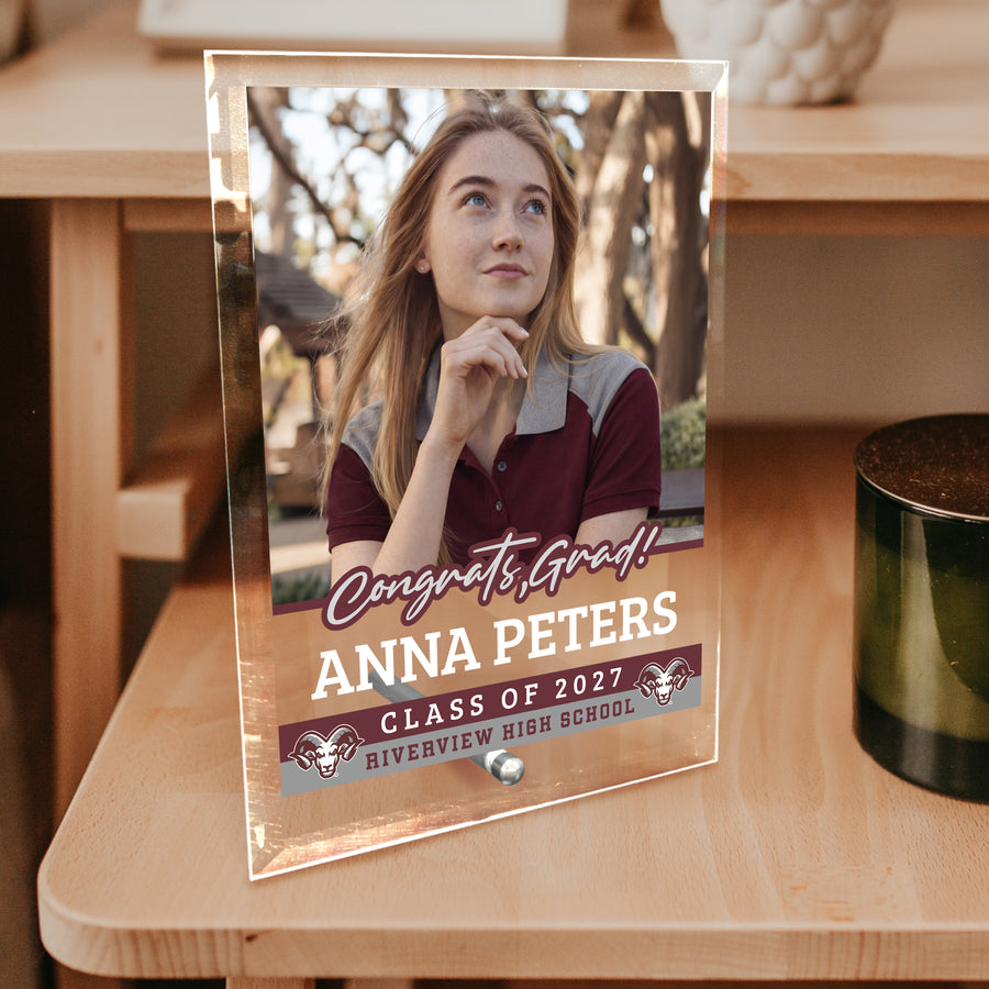 Riverview High School Glass Plaque Design 2