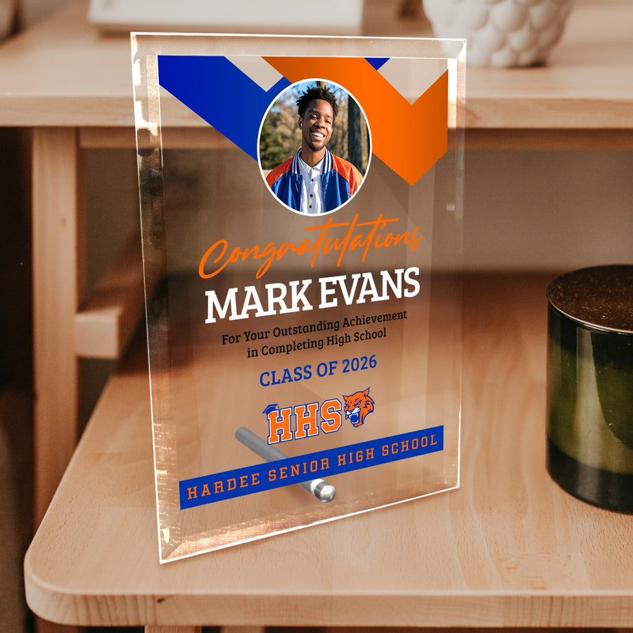 Hardee Senior High School Glass Plaque Design 1