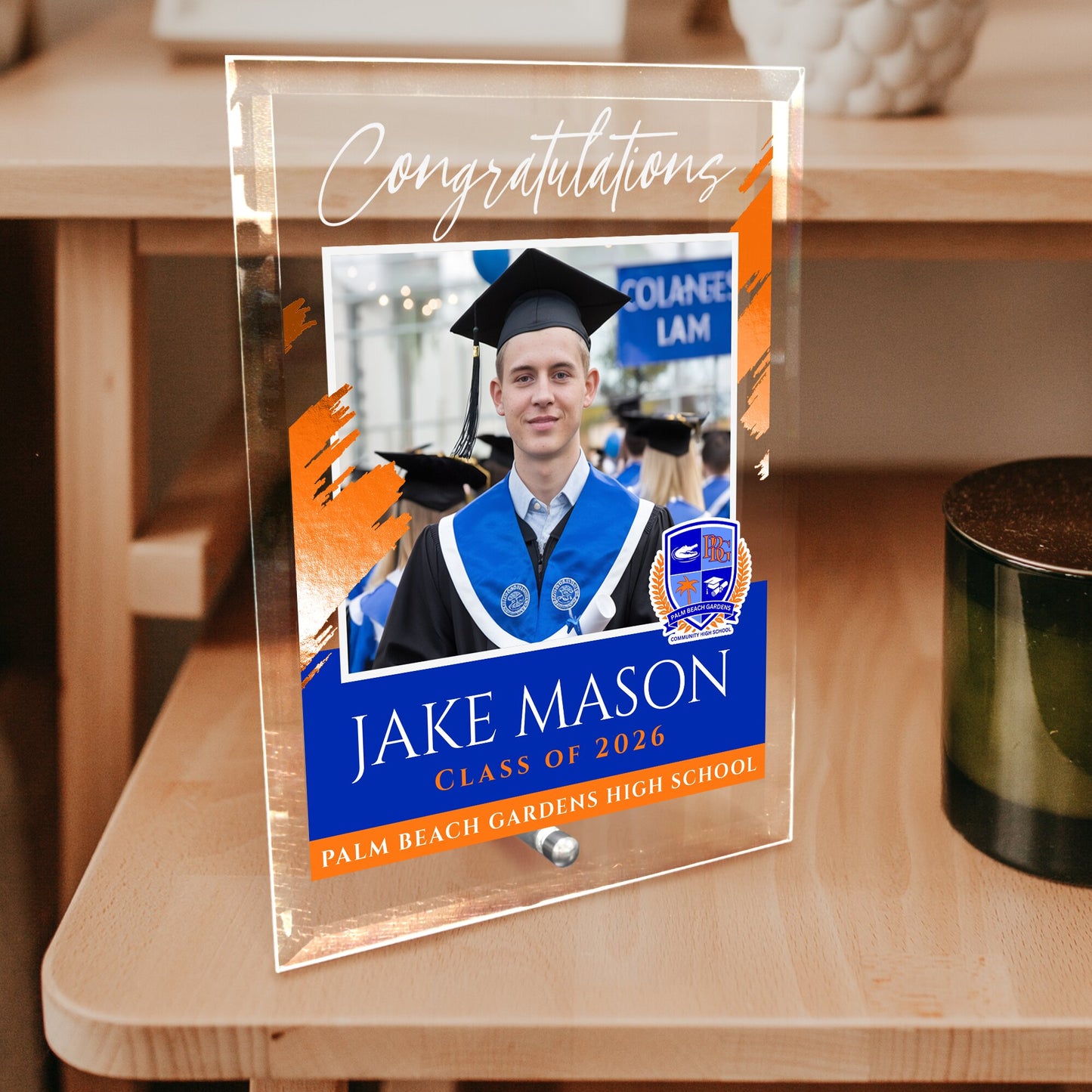 Palm Beach Gardens High School Glass Plaque Design 5