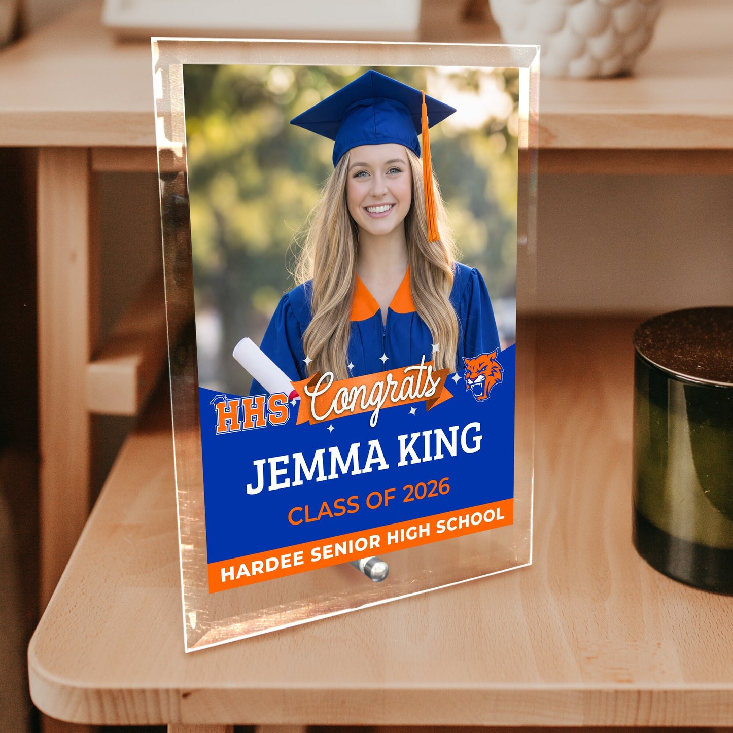 Hardee Senior High School Glass Plaque Design 6