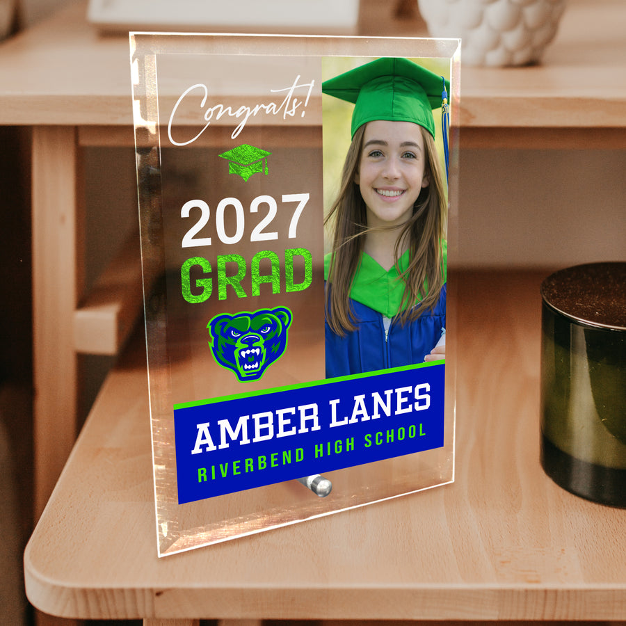 Riverbend High School Glass Plaque Design 4