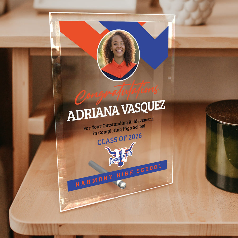 Harmony High School Glass Plaque Design 1