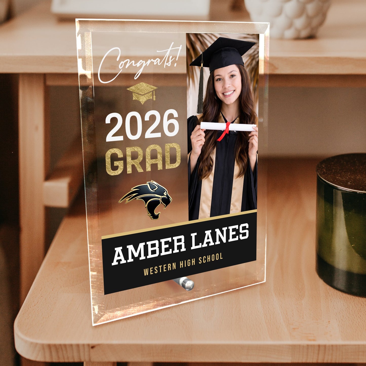 Western High School Glass Plaque Design 4