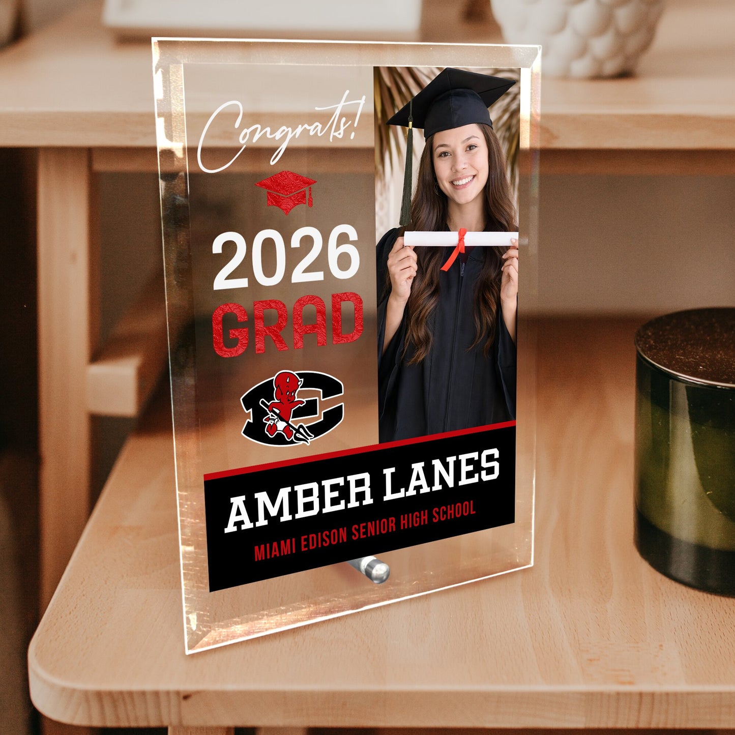 Miami Edison Senior High School Glass Plaque Design 4