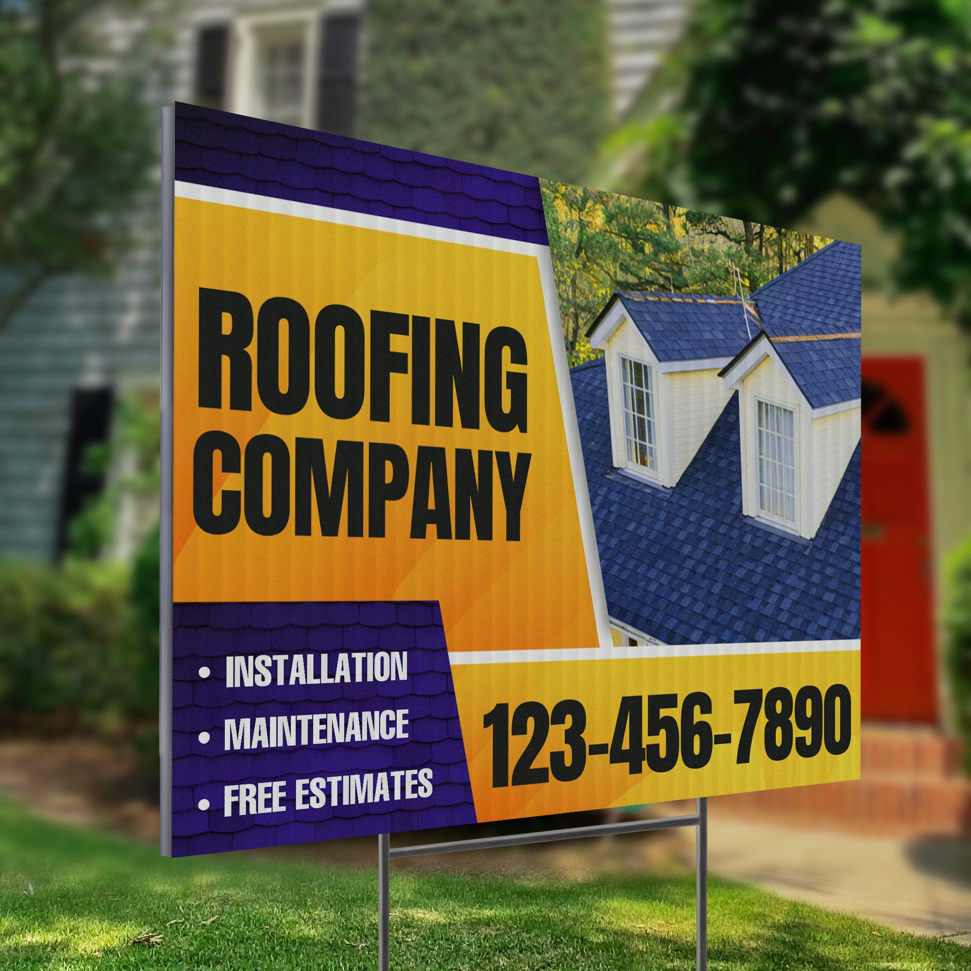 Roofing Services Yard Sign Design 5 -  BFS-RS-24x18-DS-D5-BFS-RS-24x18-SS-D5