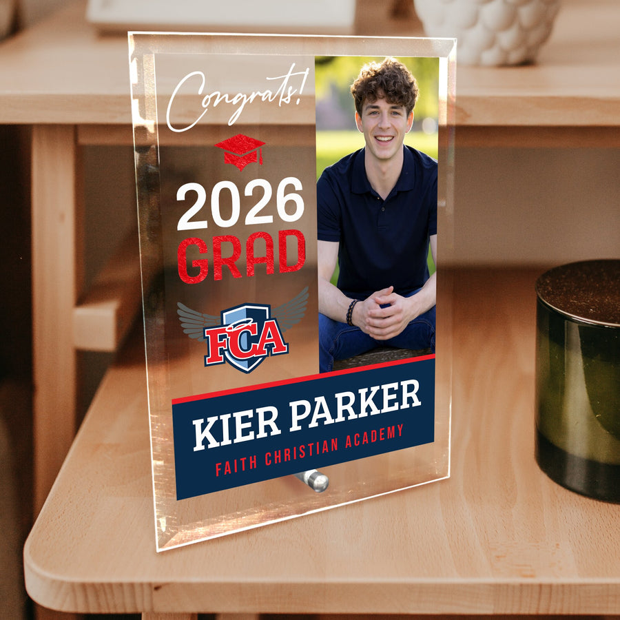 Faith Christian Academy Glass Plaque Design 4